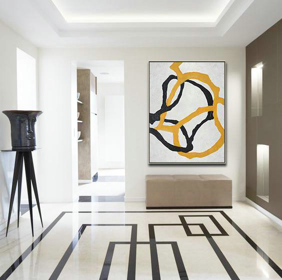 Original Artwork Extra Large Abstract Painting,Hand-Painted Black And White Minimal Painting On Canvas,Abstract Art Decor Large Canvas Painting